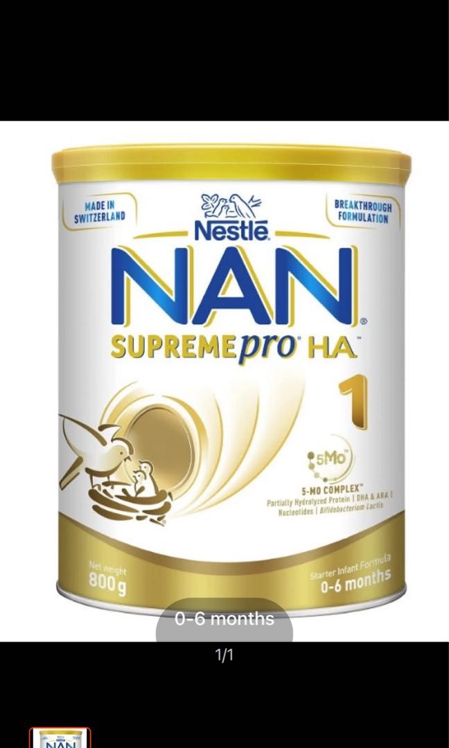 Nestle Nan Supreme Pro H.A Stage 1 Formula, 800g