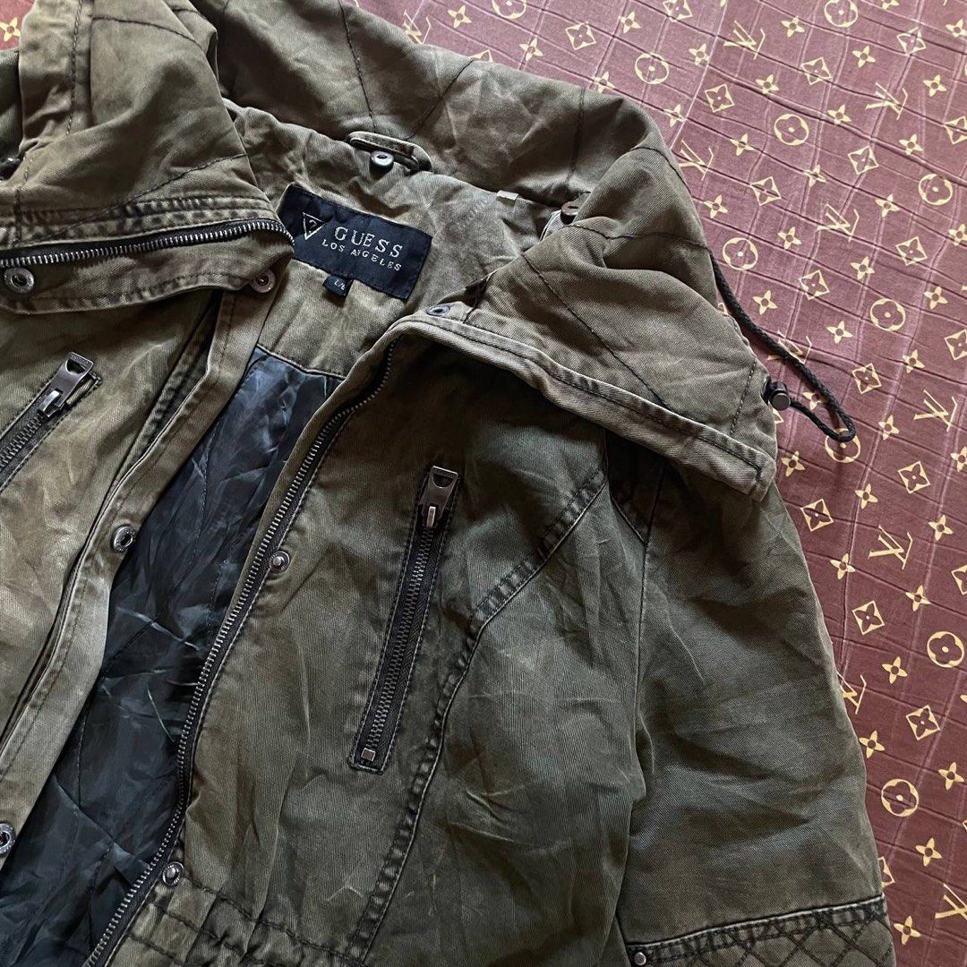 Guess military jacket deals