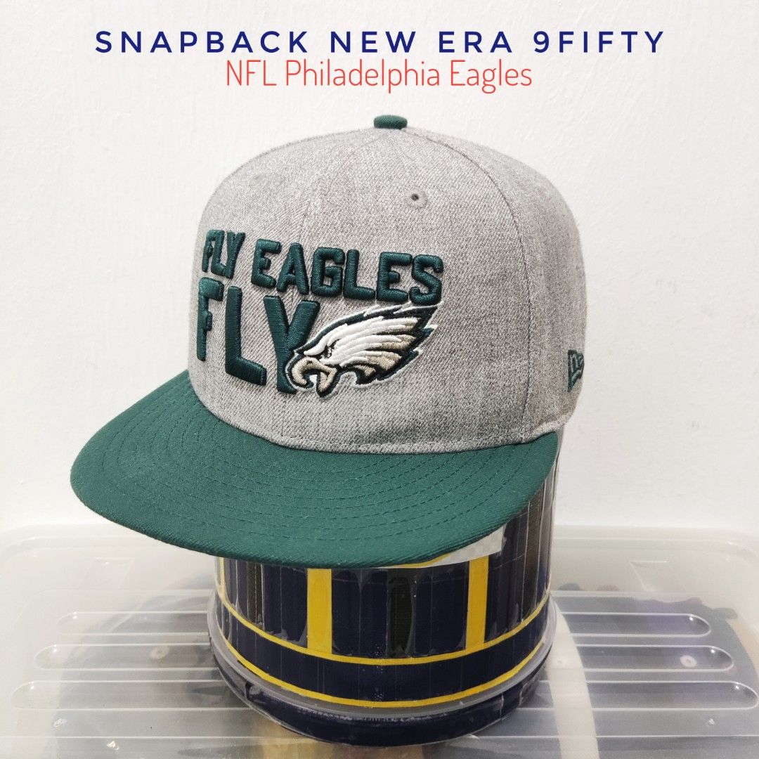 New Era 9FIFTY Philadelphia Eagles Team Retro Throwback Two Tone Snapback Adjustable Hat Black Kelly Green