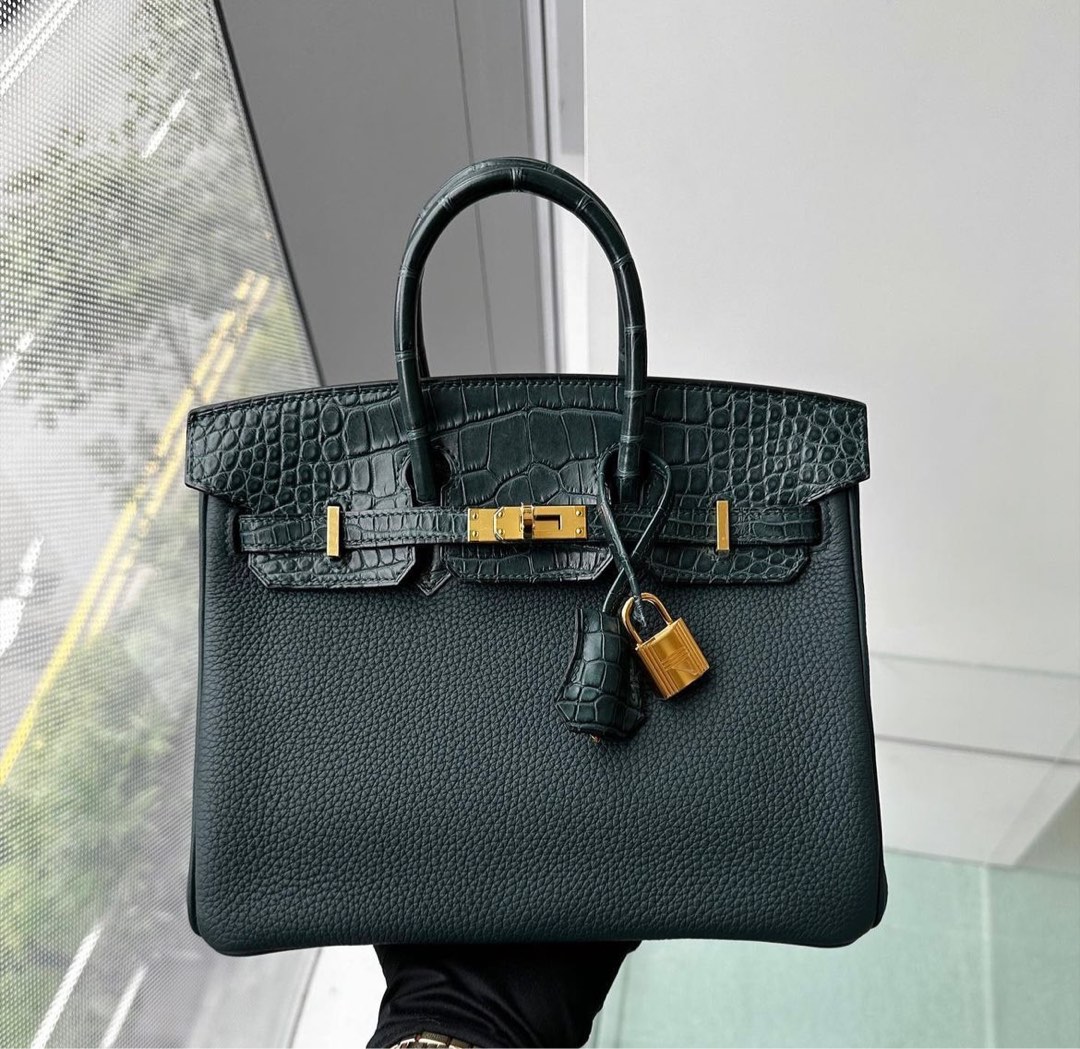 Hermes Birkin 25 Vert Cypress Togo Ghw, Luxury, Bags & Wallets on Carousell