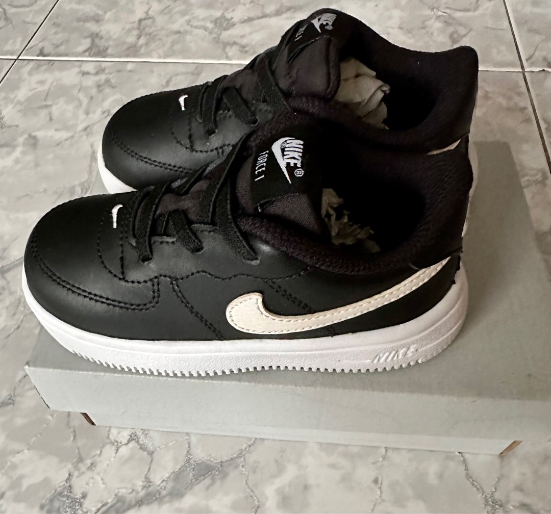 Nike Force 1 Mid Le Little Kids' Shoes in Black, Size: 3Y | DH2934-001