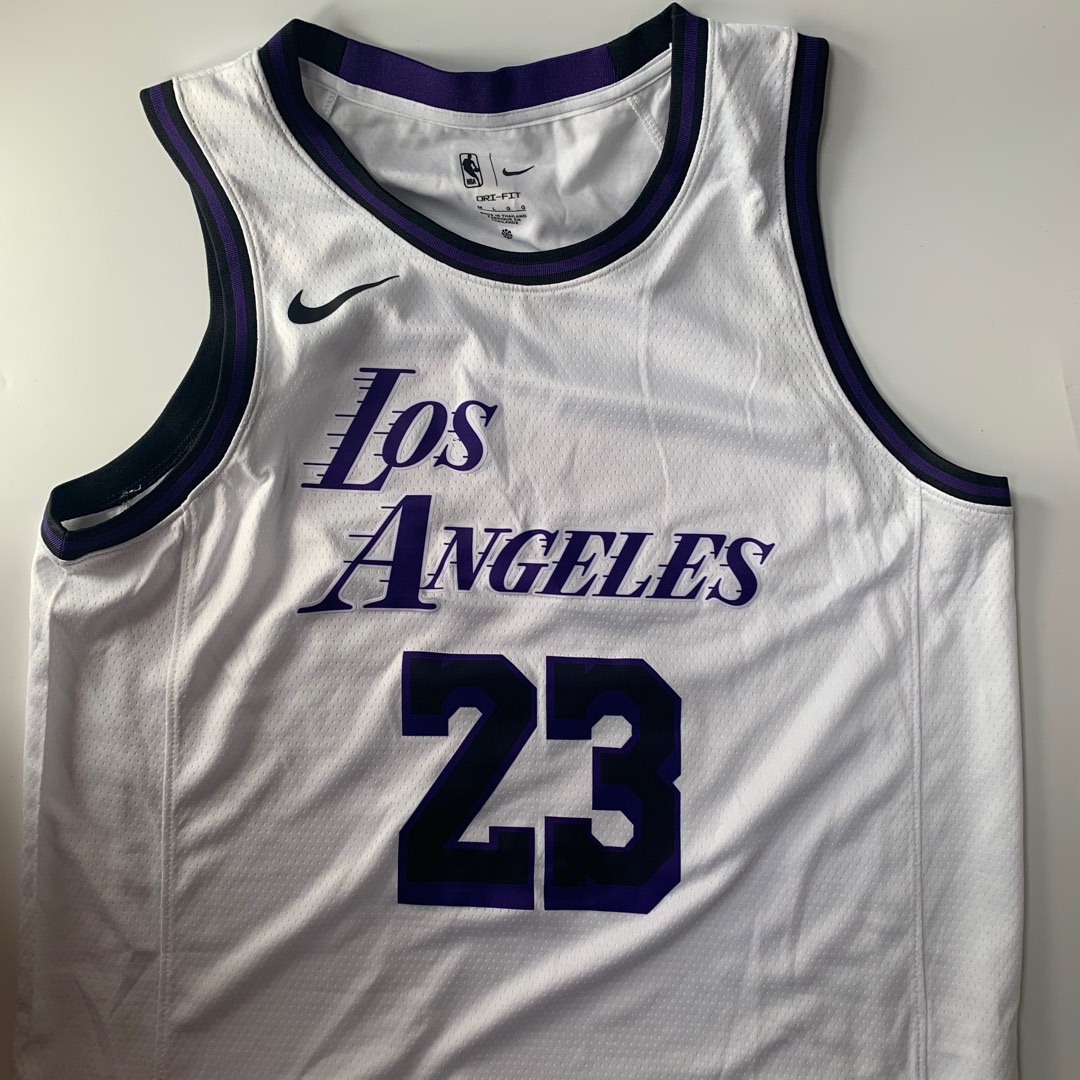 Nike LeBron James Los Angeles Lakers City Edition Men's Dri-Fit NBA Swingman Jersey White