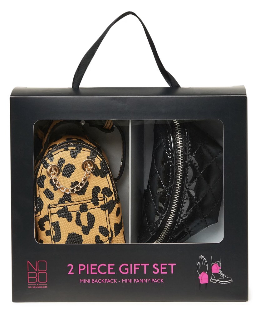 No Boundaries Women s Mini Backpack Fanny Pack 2 Piece Gift Set Leopard Women s Fashion Bags Wallets Purses Pouches on Carousell