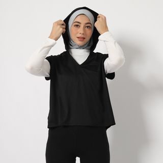 Outer hoodie black all size