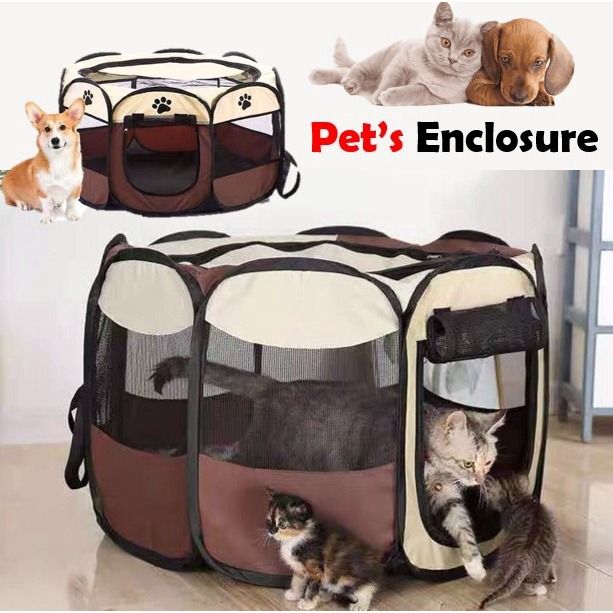 Pet Play Tent Foldable Tunnel Portable Travel Play Area Kennel Hut