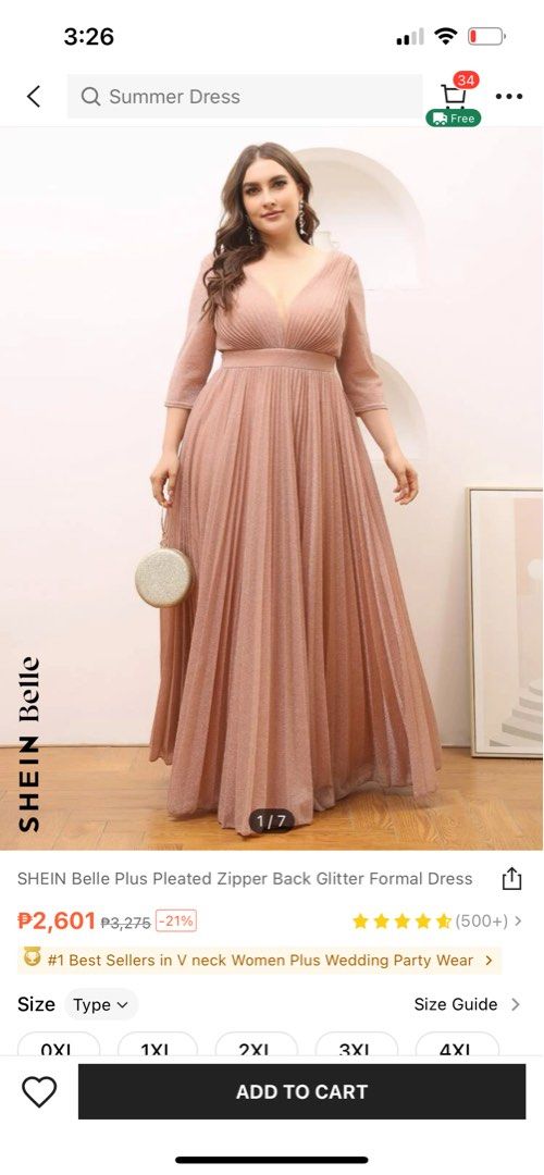 Pink Gown (Category: Evening dresses & gowns) located in Bacoor. Submitted by gkp14 (Listing ID 1240668745, Image 2). Description: Size 0XL. Bought it in Shein. Sinukat lang. Natapon ko na kasi yung original packaging kaya di ko mareturn. Original Price 2.6k.