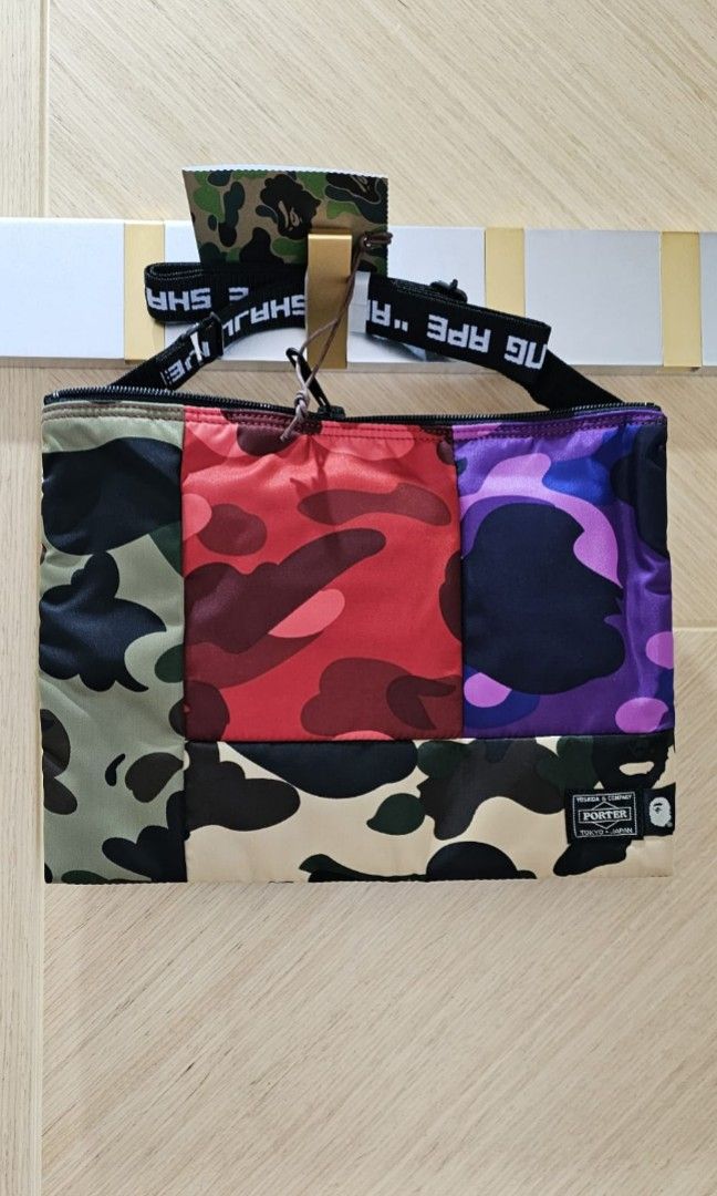 Porter x A Bathing Ape mix camo shoulder bag, 名牌, 手袋及銀包