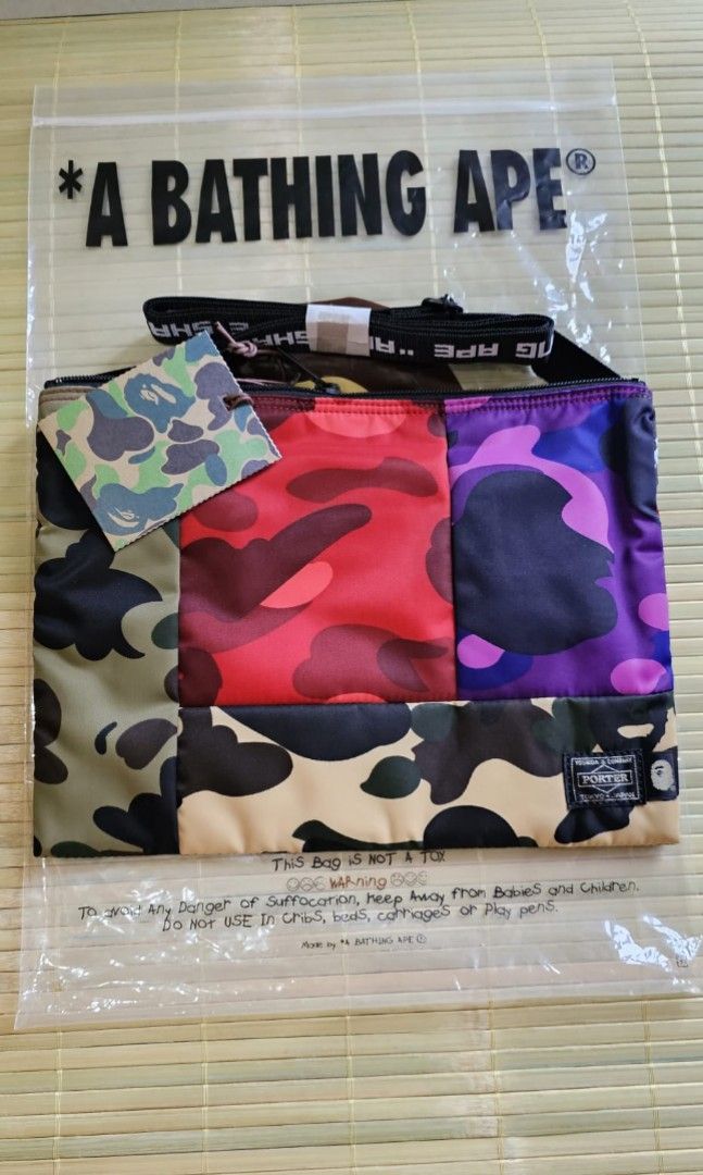 Porter x A Bathing Ape mix camo shoulder bag, 名牌, 手袋及銀包