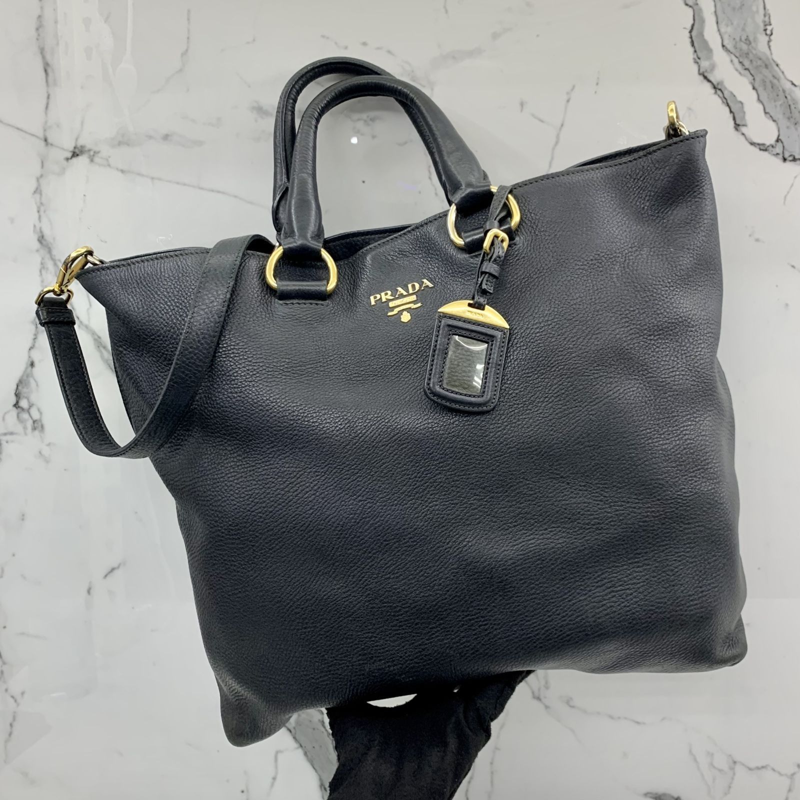 PRADA DAINO BLACK LEATHER 2WAY SHOULDER BAG 237019119 WE Luxury Bags Wallets on Carousell