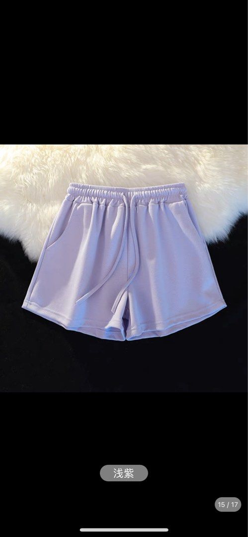Purple cotton shorts clearance