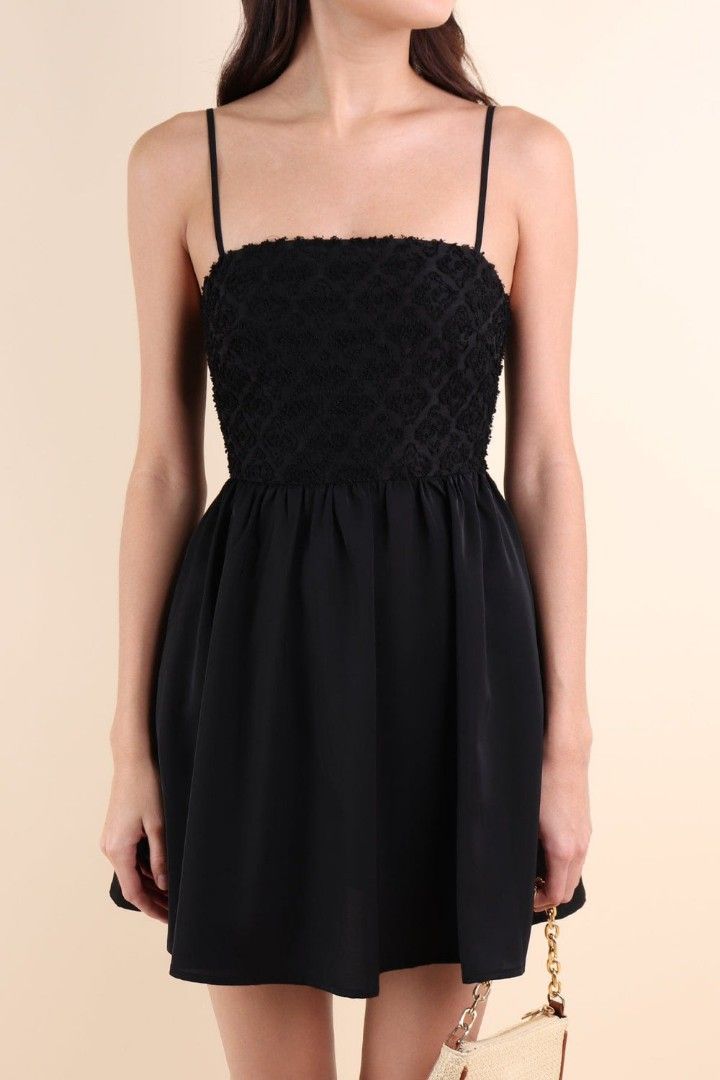 Furry hot sale black dress