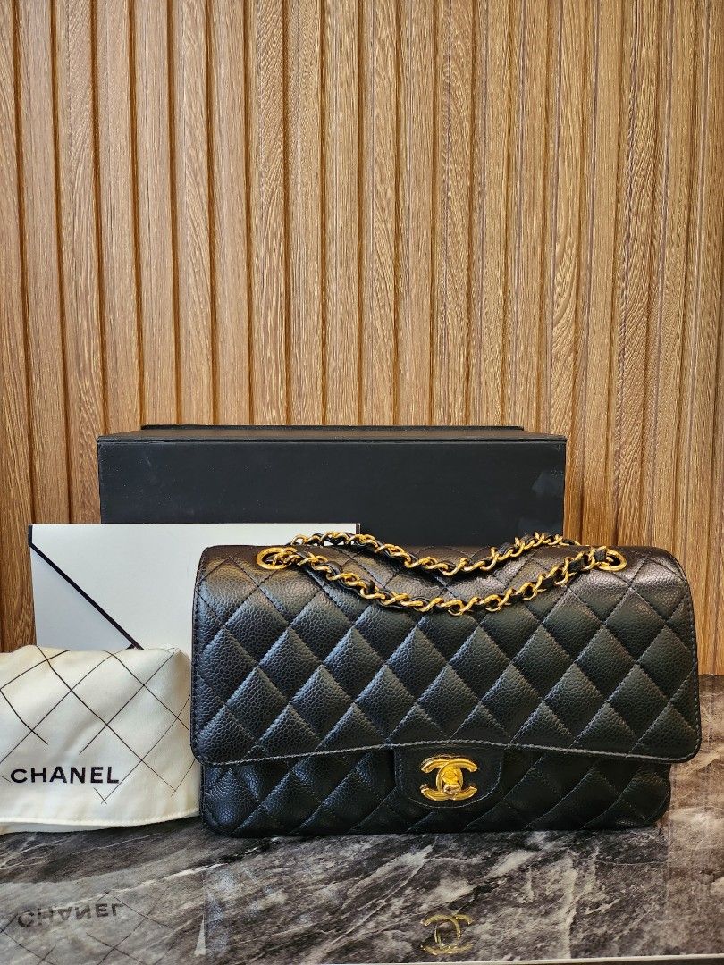 Vintage Chanel dark brown small classic flap bag Leather ref