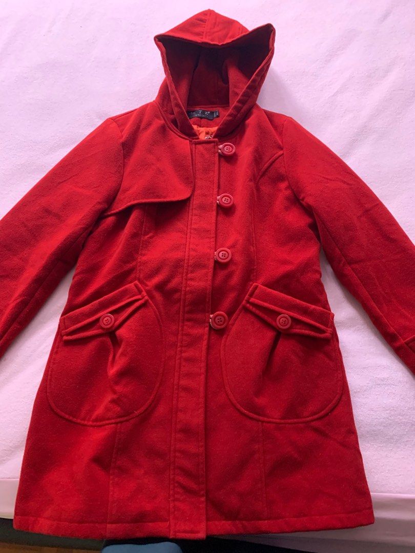 red winter coat outerwear