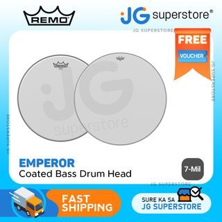 Remo 26" / 28" Emperor Coated Drum Head with Subtle Attack, Warm & Open Tones for Tom, Bass and Snare Drums | BB-1126-00 , BB-1128-00 | JG Superstore