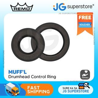 Remo 8" / 13" Muff'l Control Ring Muffler with Foam Overtone Dampener and Triple Notched System for Tom, Snare and Bass Drums | MF-1008-00, 1013-00 | JG Superstore