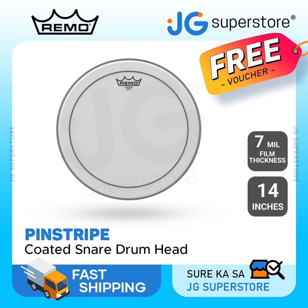 Remo Pinstripe 14" Coated Snare Drum Head with 2Ply 7 Mylar, Midrange