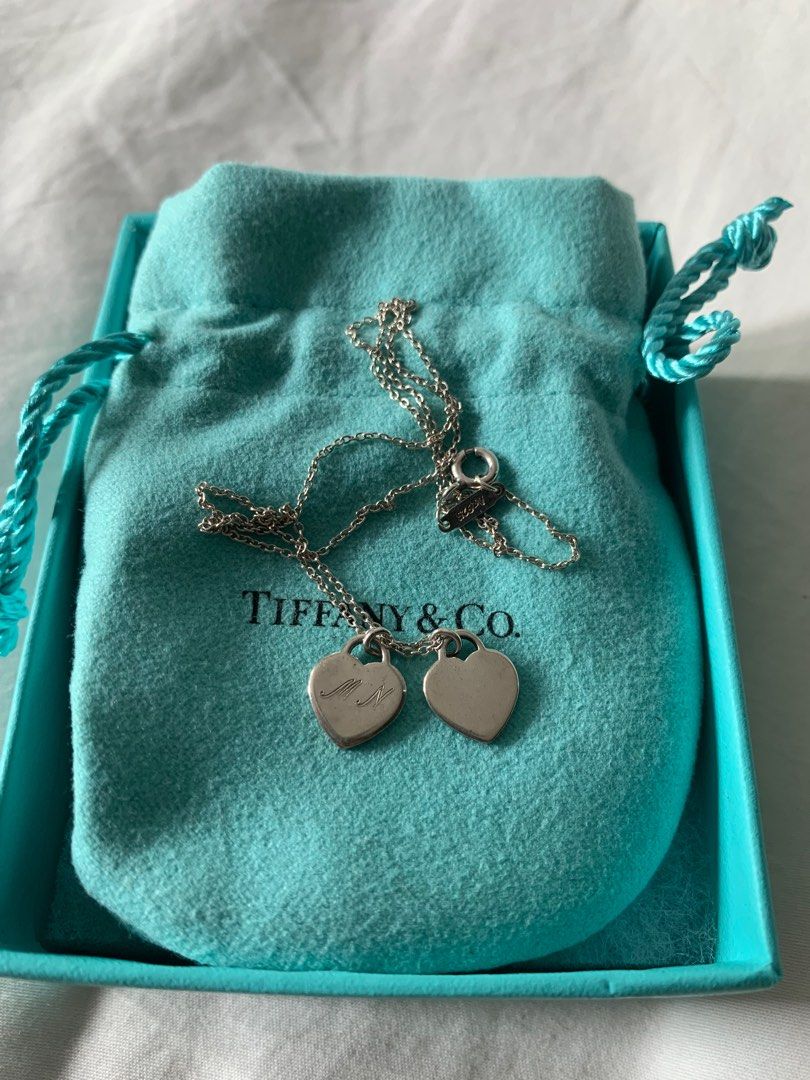 Tiffany blue double heart necklace store