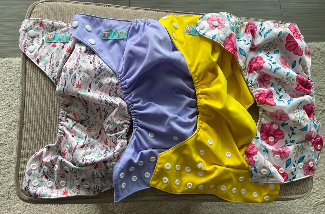 Alva Baby cloth diapers 4 piece bundle for 10, Babies & Kids, Bathing