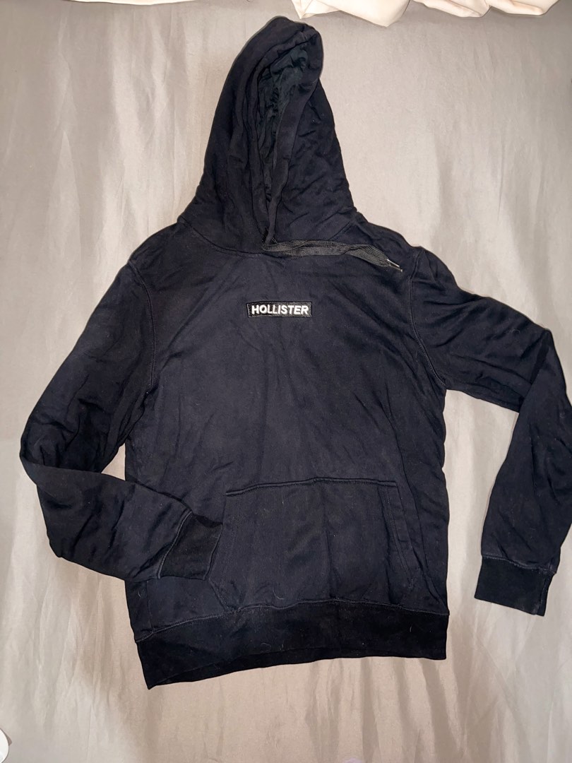 RN010 HOLLISTER Black Hoodie With Front Pocket Pouch Women s