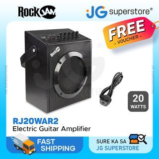 RockJam 20W Electric Guitar Amplifier with Headphone Output, Three-Band EQ, Overdrive & Gain Analog Controls | RJ20WAR2 | JG Superstore