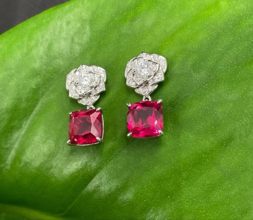White gold and new arrivals ruby earrings