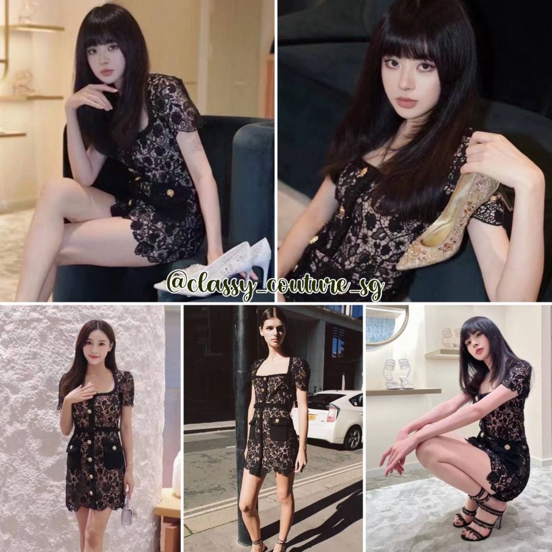 princess polly baby blue dress Self Portrait Guipure Lace Mini Dress main image 0