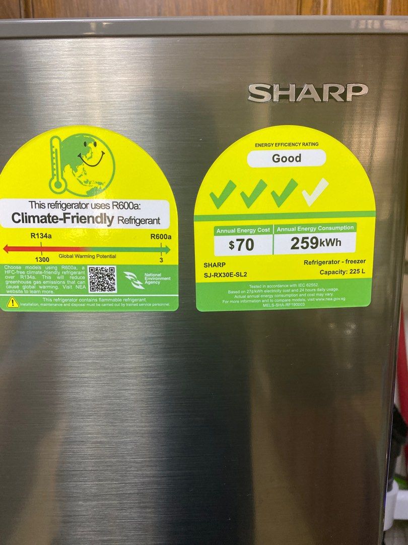 Sharp Fridge sjrx30esl2, TV & Home Appliances, Kitchen Appliances