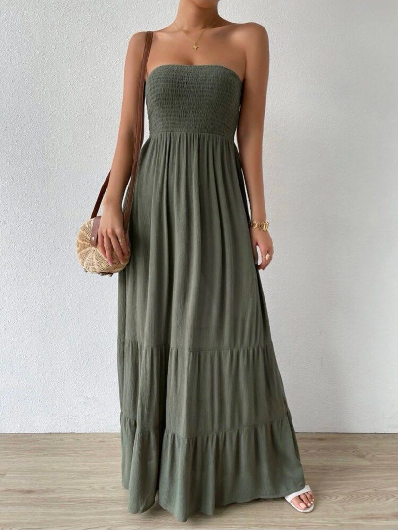 army green summer dress Winona Maxi Dress