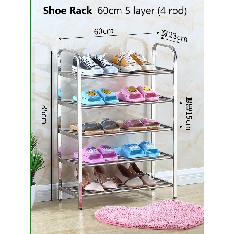 Shoe Rack Stainless Steel 3 layer 4 layer 5 layer Simple Steel Shoe ...