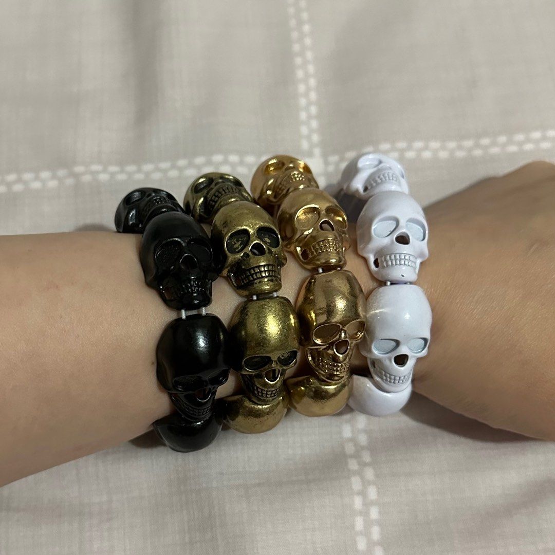 Gold skull bracelet online
