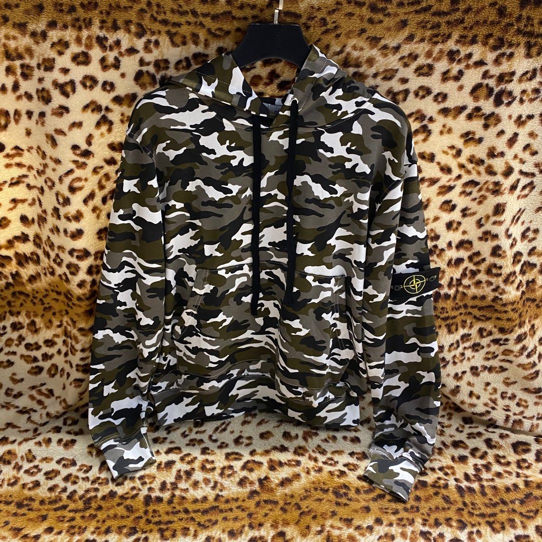 Stone island camo hoodie new arrivals