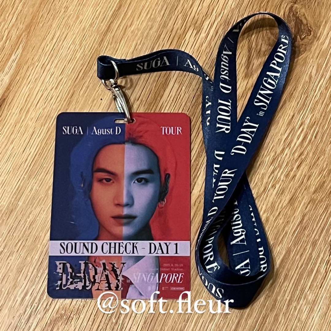Suga Agust D D-day d day tour Day 1 Soundcheck VIP lanyard