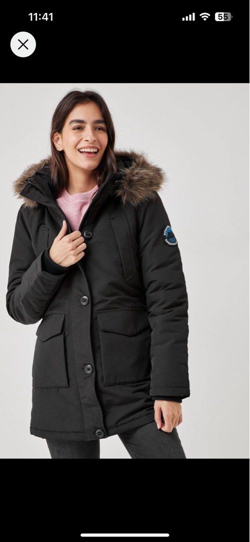 Superdry Everest Parka Black Winter Coat Women s Fashion Coats Jackets and Outerwear on Carousell