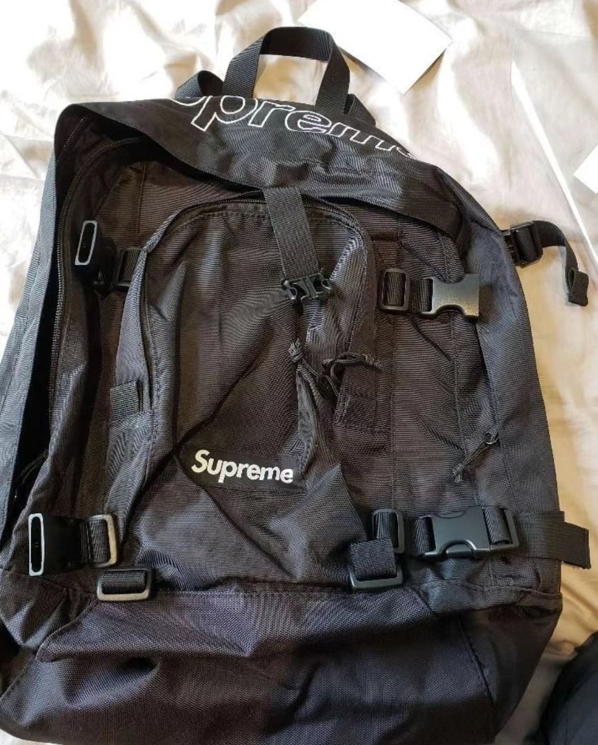 Supreme FW19 Week 1 Backpack 雙肩包旅行包黑色, 名牌, 手袋及銀包