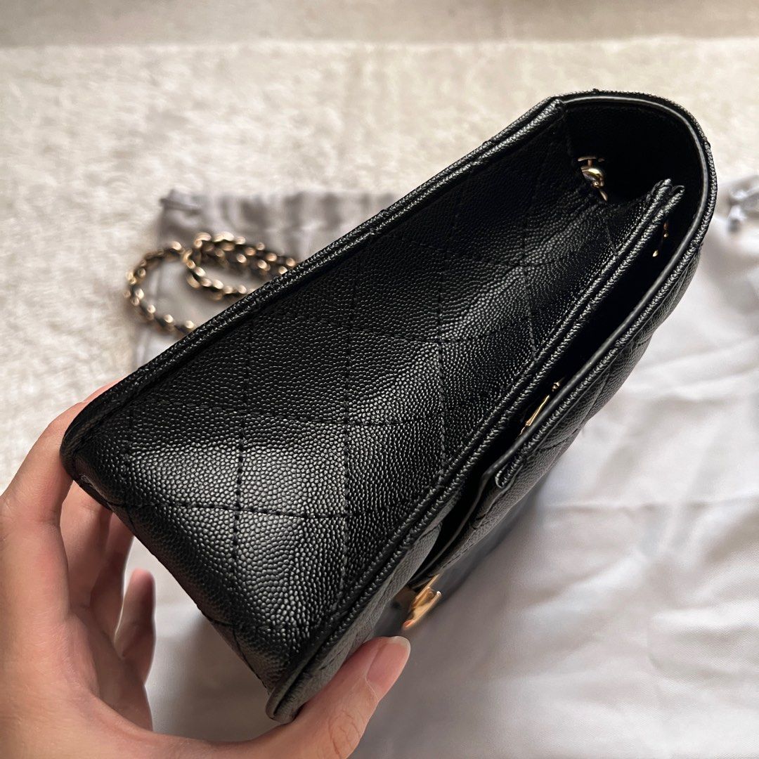 Tas Charles and Keith Quilted Chain Handle Shoulder Bag in Black on