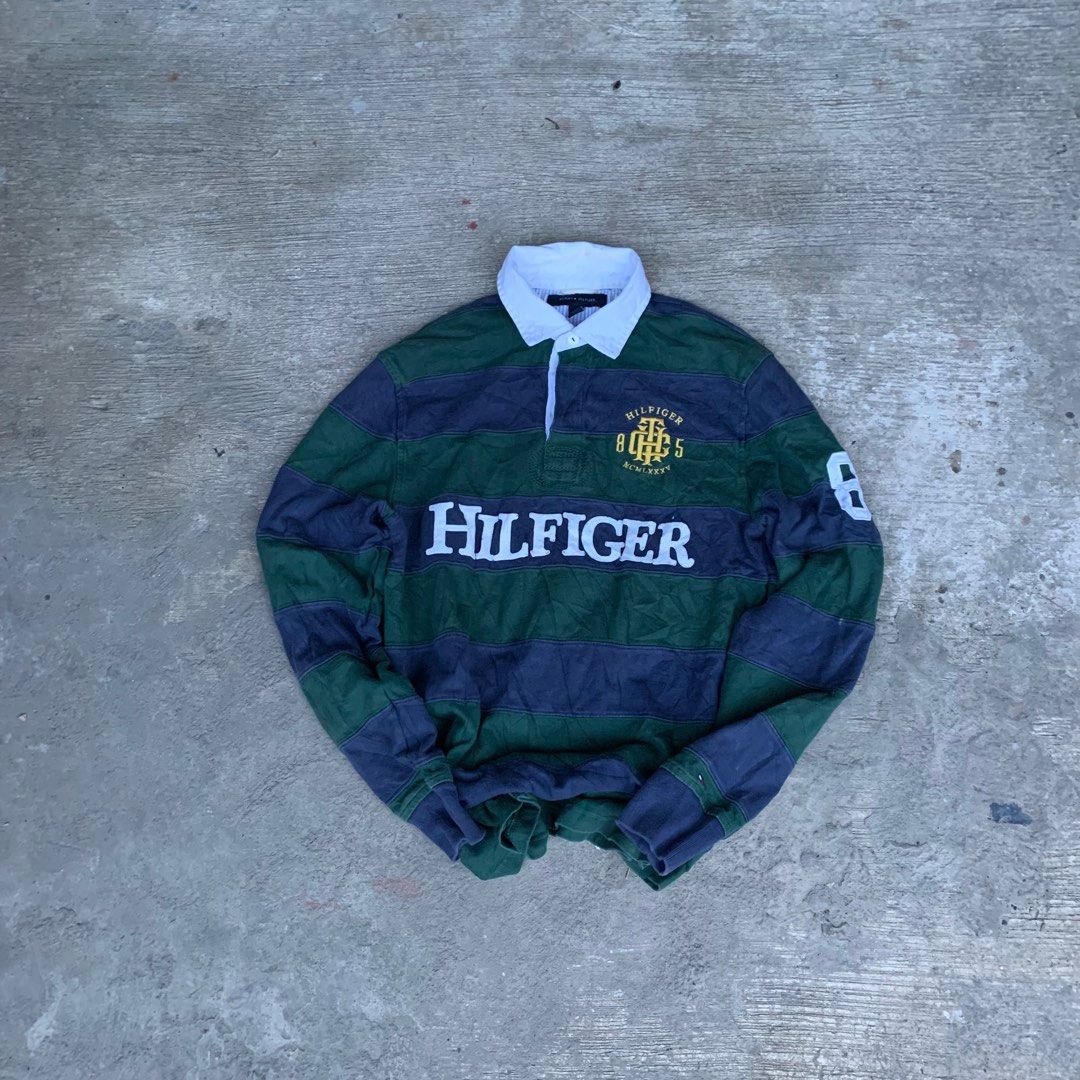 Tommy Hilfiger Longsleeves (Category: Tshirts & Polo Shirts ) located in Manila. Submitted by fromtheflea (Listing ID 1240719711, Image 1). Description: tommy hilfiger rugby longsleeves good condition needs heavywash on the collar small on tag fits medium .