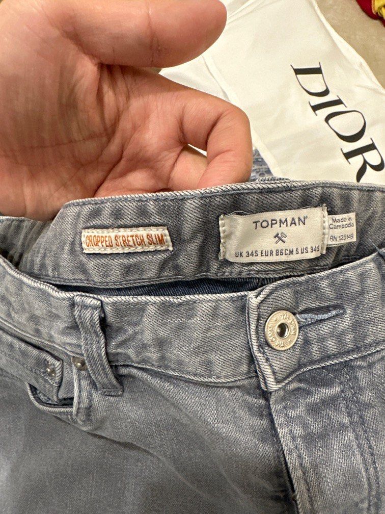 TOPMAN Cropped Stretch Slim Jeans