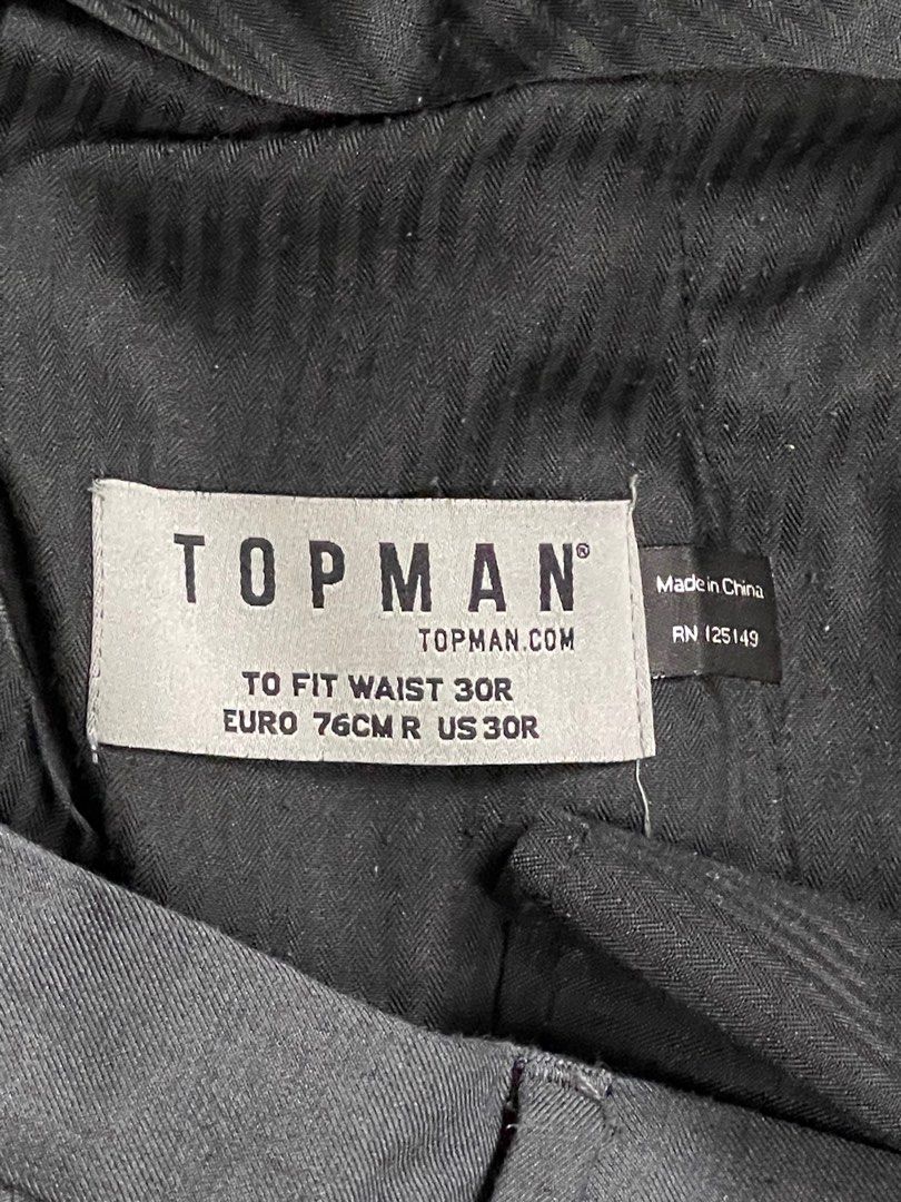Pantalon Homme Gris Topman - Taille Large - Ceinture élastique Aux Chevilles Et Taille - Neuf Sans étiquettes
