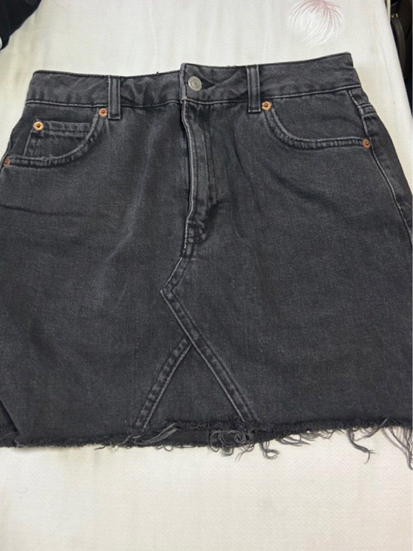 Topshop black sale denim skirt