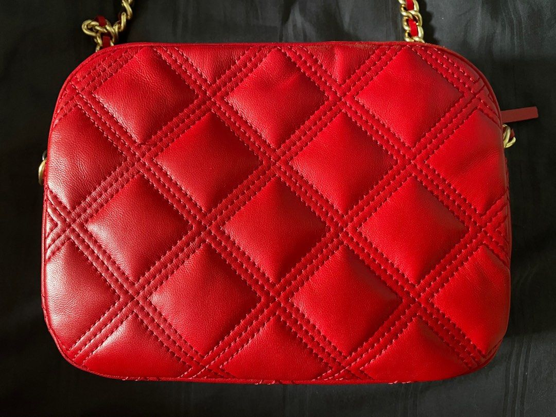Red tory burch clutch best sale