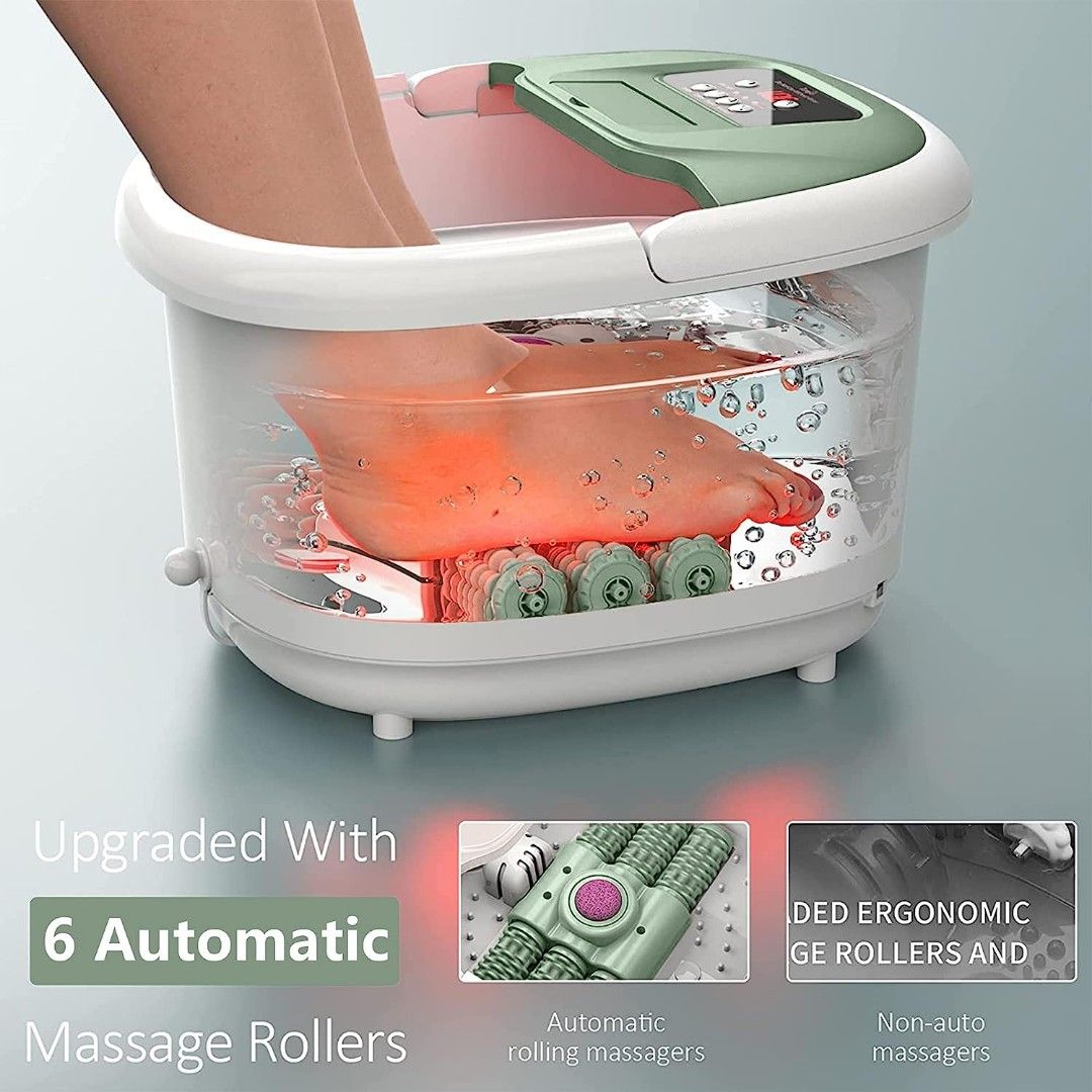 Turejo Foot Spa, Foot Bath Spa with Heat and Massage, 6 Motorized