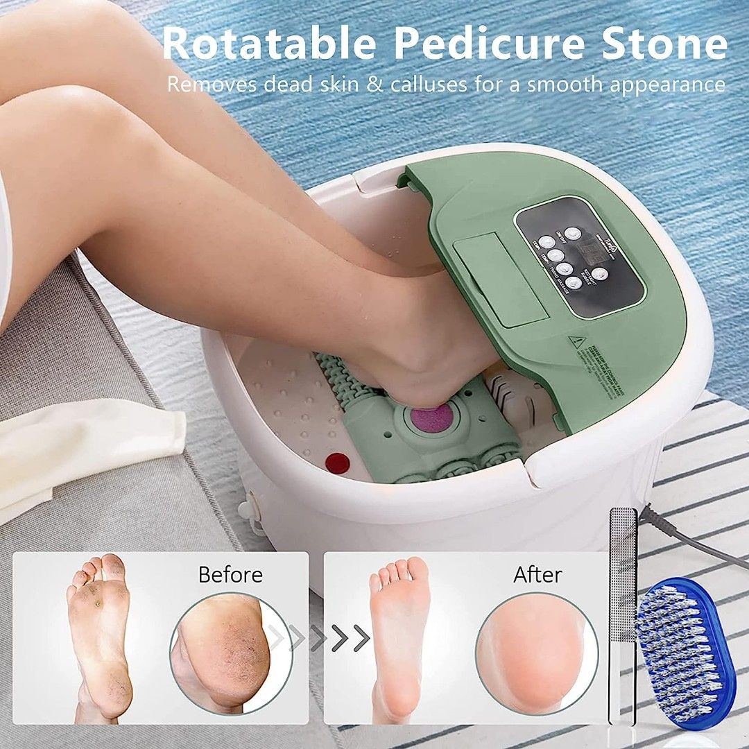 Turejo Foot Spa, Foot Bath Spa with Heat and Massage, 6 Motorized