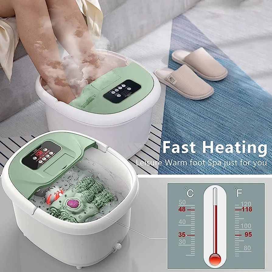 Turejo Foot Spa, Foot Bath Spa with Heat and Massage, 6 Motorized