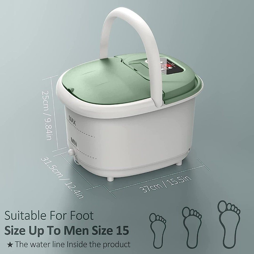 Turejo Foot Spa, Foot Bath Spa with Heat and Massage, 6 Motorized