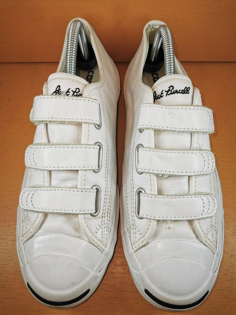 Converse jack purcell cheap leather 3 strap white