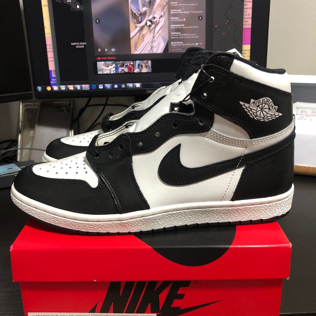 US 10.5 Air Jordan 1 Retro High 85 Black White Men s Fashion