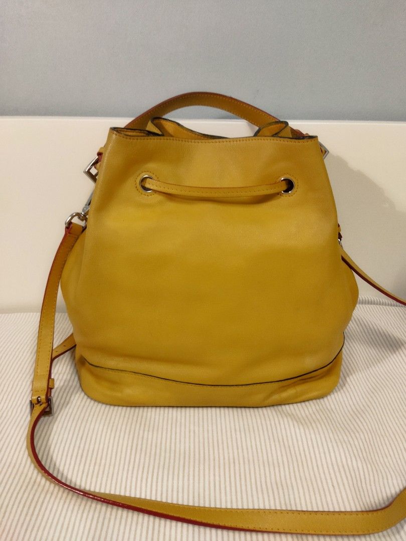 Prada bucket bag In mustard canvas and leather Leather w…