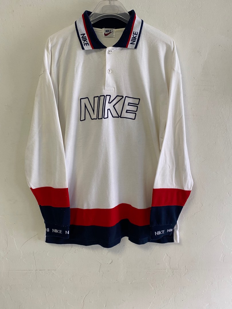 Vintage nike long clearance sleeve polo