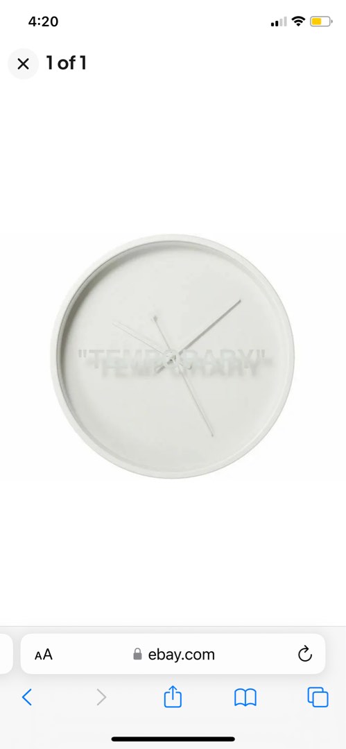 IKEA and Virgil Abloh Markerad: TEMPORARY clock