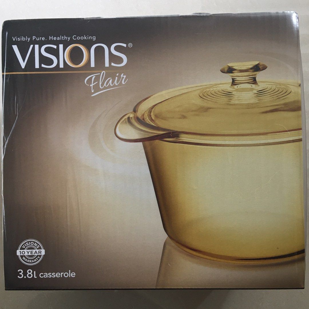 Visions 1.25L Heat Resistant Amber Round Glass Ceramics Kitchen